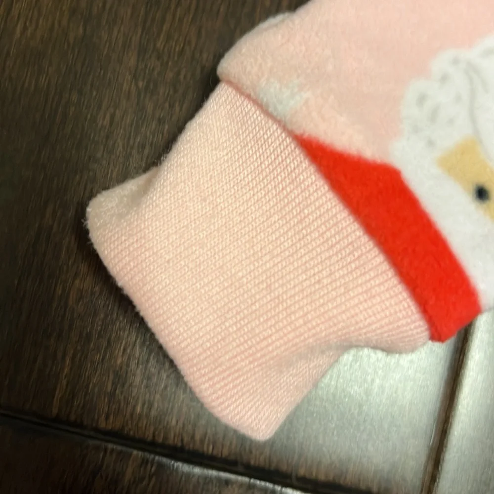 Adorable Carters Baby Girl Pink Christmas Santa Print Footie pajamas!